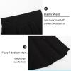 imageKEREDA Girls Casual Mini High Waist Stretchy Flared Pleated Skater Uniform SkirtsBlack