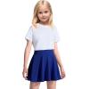 imageKEREDA Girls Casual Mini High Waist Stretchy Flared Pleated Skater Uniform SkirtsBlue