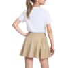 imageKEREDA Girls Casual Mini High Waist Stretchy Flared Pleated Skater Uniform SkirtsKhaki