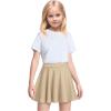 imageKEREDA Girls Casual Mini High Waist Stretchy Flared Pleated Skater Uniform SkirtsKhaki