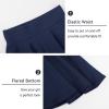 imageKEREDA Girls Casual Mini High Waist Stretchy Flared Pleated Skater Uniform SkirtsNavy