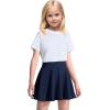 imageKEREDA Girls Casual Mini High Waist Stretchy Flared Pleated Skater Uniform SkirtsNavy
