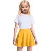 imageKEREDA Girls Casual Mini High Waist Stretchy Flared Pleated Skater Uniform SkirtsYellow