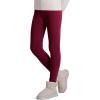 imageKEREDA Girls Fleece Lined Leggings Winter Warm Pants for Kids 314 YearsWine Red