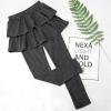 imageKEREDA Girls Leggings Ruffle Skirt School Uniform Pants Kids Clothes 414 YearsDark Grey