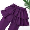 imageKEREDA Girls Leggings Ruffle Skirt School Uniform Pants Kids Clothes 414 YearsDark Purple