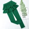 imageKEREDA Girls Leggings Ruffle Skirt School Uniform Pants Kids Clothes 414 YearsGreen
