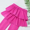 imageKEREDA Girls Leggings Ruffle Skirt School Uniform Pants Kids Clothes 414 YearsRose Red
