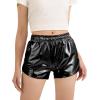 imageKEREDA Girls Metallic Shorts Sparkly Dance Outfits Shiny Costume for GirlsBlack