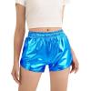 imageKEREDA Girls Metallic Shorts Sparkly Dance Outfits Shiny Costume for GirlsBlue