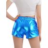 imageKEREDA Girls Metallic Shorts Sparkly Dance Outfits Shiny Costume for GirlsBlue