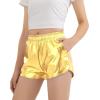 imageKEREDA Girls Metallic Shorts Sparkly Dance Outfits Shiny Costume for GirlsGold