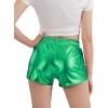 imageKEREDA Girls Metallic Shorts Sparkly Dance Outfits Shiny Costume for GirlsGreen