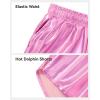 imageKEREDA Girls Metallic Shorts Sparkly Dance Outfits Shiny Costume for GirlsPink