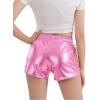 imageKEREDA Girls Metallic Shorts Sparkly Dance Outfits Shiny Costume for GirlsPink