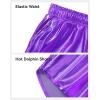 imageKEREDA Girls Metallic Shorts Sparkly Dance Outfits Shiny Costume for GirlsPurple