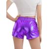 imageKEREDA Girls Metallic Shorts Sparkly Dance Outfits Shiny Costume for GirlsPurple