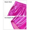 imageKEREDA Girls Metallic Shorts Sparkly Dance Outfits Shiny Costume for GirlsRose Red