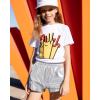 imageKEREDA Girls Metallic Shorts Sparkly Dance Outfits Shiny Costume for GirlsSilver