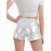 imageKEREDA Girls Metallic Shorts Sparkly Dance Outfits Shiny Costume for GirlsSilver