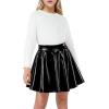 imageKEREDA Girls Metallic Skater Skirts Shiny Flared Holographic SkortBlack