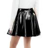 imageKEREDA Girls Metallic Skater Skirts Shiny Flared Holographic SkortBlack