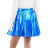 imageKEREDA Girls Metallic Skater Skirts Shiny Flared Holographic SkortBlue