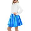 imageKEREDA Girls Metallic Skater Skirts Shiny Flared Holographic SkortBlue