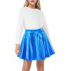 imageKEREDA Girls Metallic Skater Skirts Shiny Flared Holographic SkortBlue