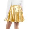 imageKEREDA Girls Metallic Skater Skirts Shiny Flared Holographic SkortGold