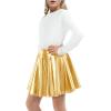 imageKEREDA Girls Metallic Skater Skirts Shiny Flared Holographic SkortGold