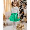 imageKEREDA Girls Metallic Skater Skirts Shiny Flared Holographic SkortGreen