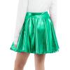 imageKEREDA Girls Metallic Skater Skirts Shiny Flared Holographic SkortGreen