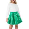 imageKEREDA Girls Metallic Skater Skirts Shiny Flared Holographic SkortGreen