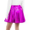 imageKEREDA Girls Metallic Skater Skirts Shiny Flared Holographic SkortHot Pink