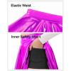 imageKEREDA Girls Metallic Skater Skirts Shiny Flared Holographic SkortHot Pink