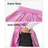 imageKEREDA Girls Metallic Skater Skirts Shiny Flared Holographic SkortPink