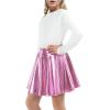 imageKEREDA Girls Metallic Skater Skirts Shiny Flared Holographic SkortPink