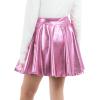 imageKEREDA Girls Metallic Skater Skirts Shiny Flared Holographic SkortPink