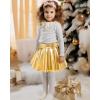 imageKEREDA Girls Metallic Skater Skirts Shiny Flared Holographic SkortPurple
