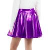 imageKEREDA Girls Metallic Skater Skirts Shiny Flared Holographic SkortPurple