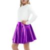 imageKEREDA Girls Metallic Skater Skirts Shiny Flared Holographic SkortPurple