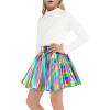 imageKEREDA Girls Metallic Skater Skirts Shiny Flared Holographic SkortRainbow