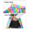 imageKEREDA Girls Metallic Skater Skirts Shiny Flared Holographic SkortRainbow