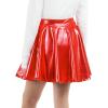 imageKEREDA Girls Metallic Skater Skirts Shiny Flared Holographic SkortRed