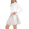 imageKEREDA Girls Metallic Skater Skirts Shiny Flared Holographic SkortSliver