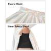 imageKEREDA Girls Metallic Skater Skirts Shiny Flared Holographic SkortSliver