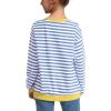 imageKEREDA Girls Sweatshirt Long Sleeve Shirts Loose Pullover Crew Neck Colorblocked Striped Clothes 714 YearsBlue White