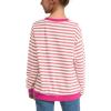 imageKEREDA Girls Sweatshirt Long Sleeve Shirts Loose Pullover Crew Neck Colorblocked Striped Clothes 714 YearsPink White