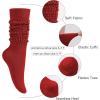 imageKEREDA Slouch Socks Women 1 Pair Knee High Scrunch Boot Socks for Women Size 611Red